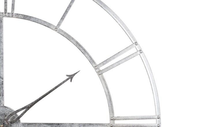 Hill Interiors Large Silver Foil Skeleton Wall Clock-18896