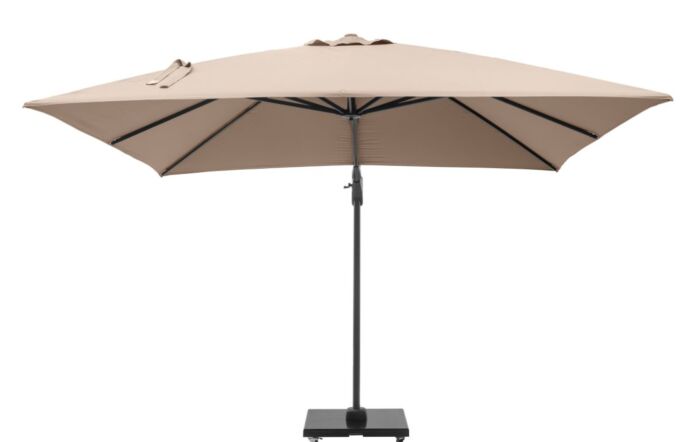 Pacific Lifestyle Challenger T2 3m Square Taupe Free Arm Parasol & 90kg Wheeled Base-18-148-TA & 18-125