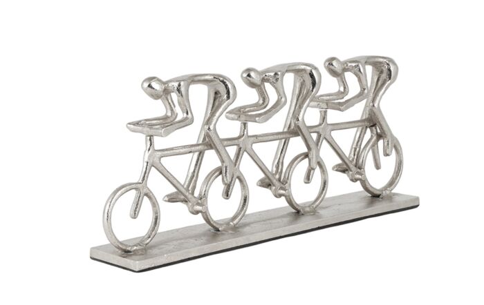 Pacific Lifestyle Shiny Silver Triple Cyclist Ornament-70-642