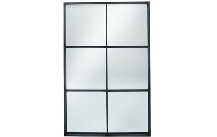 Pacific Lifestyle Dark Grey Metal 6 Section Oblong Wall Mirror