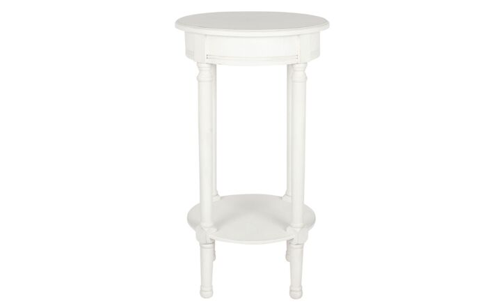 Pacific Lifestyle Elizabeth White Pine Wood Round Accent Table-76-374-EW