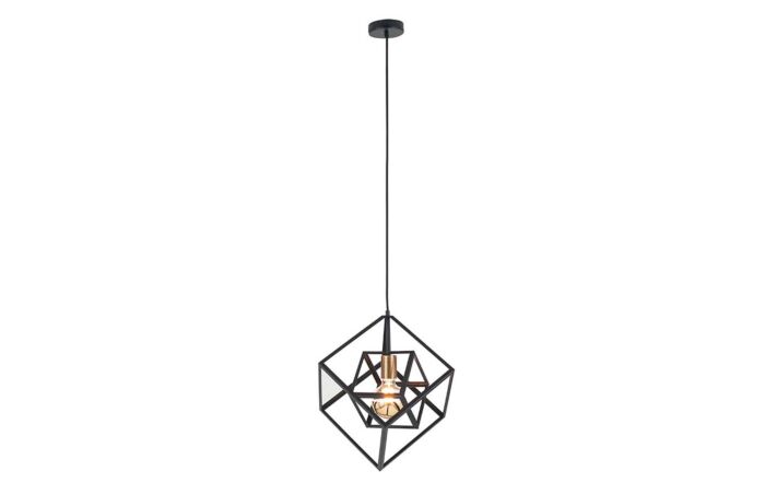 Pacific Lifestyle Alessio Matt Black Metal Cube Pendant-35-307