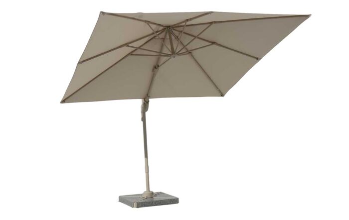 Bramblecrest Lichfield 2.7m Square Side Post Parasol with Granite Base & Protective Cover - Mocha-SPPT15M