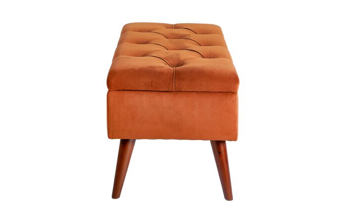 Pacific Lifestyle Pelagia Tobacco Velvet Buttoned Bench with Storage-15-293-TO
