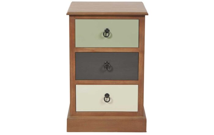 Pacific Lifestyle Loft Pine Wood Sage Multicoloured 3 drawer Unit-76-530