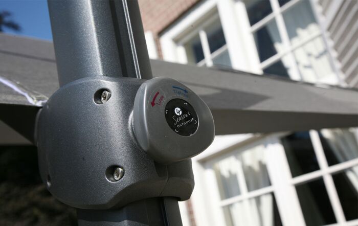 4 Seasons Outdoor Siesta Taupe 3.5m Round Parasol -125kg Siesta Granite Grey Base-08460Base