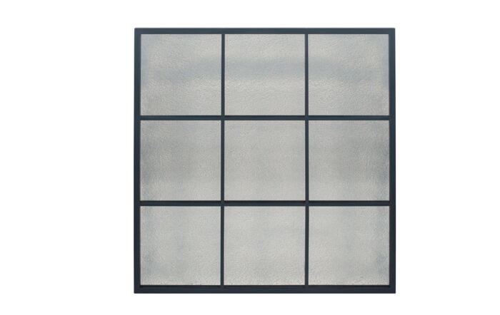 Pacific Lifestyle Matt Black Metal 9 Pane Mirror With Foxed Glass-73-087