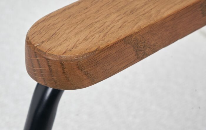 Pacific Lifestyle Matera Bouclé Chair With Black Legs and Wooden Arms-15-316-WH