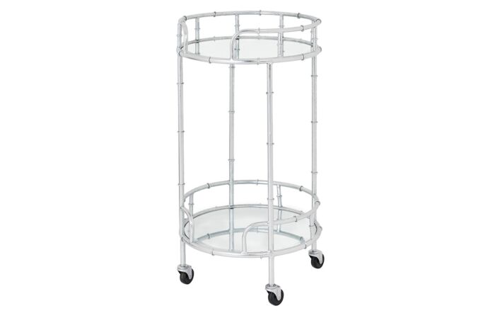 Hill Interiors Silver Round Drinks Trolley-22481