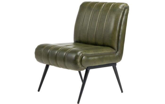 Pacific Lifestyle Tatiana Sage Green Leather and Iron Chair-15-300-SAG