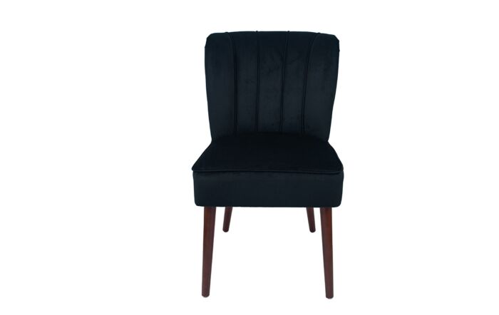 Pacific Lifestyle Ravenna Black Velvet Dining Chair Walnut Effect Legs-15-283-BK