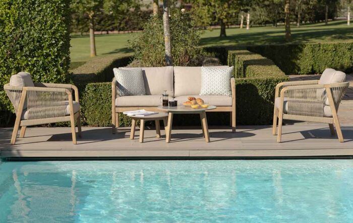 Maze Martinique Two Seat Rope Garden Sofa Set -MART-2SLS-LB