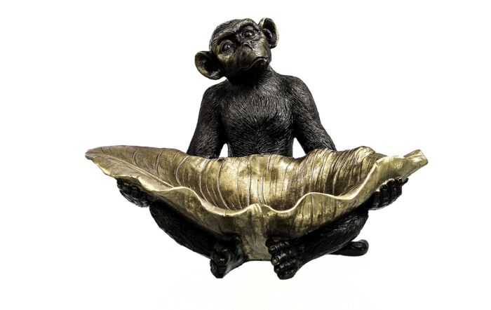 Hill Interiors Sitting Monkey With Leaf-22301