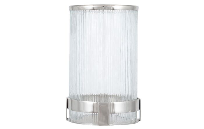 Pacific&#x20;Lifestyle&#x20;Silver&#x20;Metal&#x20;And&#x20;Clear&#x20;Textured&#x20;Glass&#x20;Hurricane-70-615&#x20;1