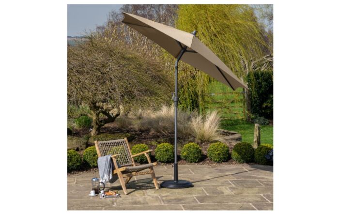 Pacific Lifestyle Riva 2.5mt Taupe Parasol With 40kg Wheeled Base-18-118-TA-18-123