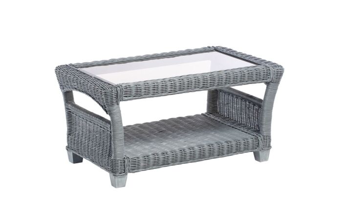 Desser Dijon Cane Rattan Wicker Coffee Table - Grey