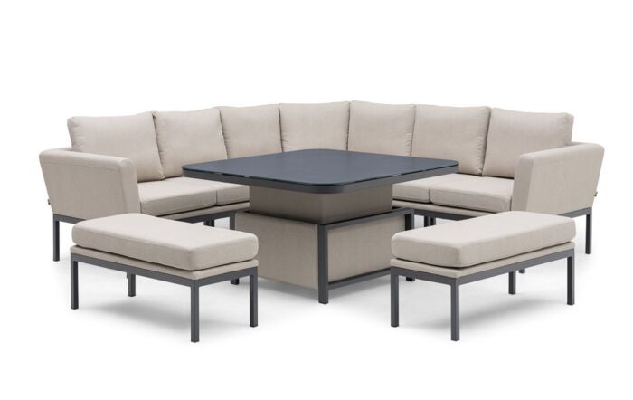 Maze Pulse Square Corner Dining Set With Rising Table - Oatmeal-FB-PUL-SQCD-OT