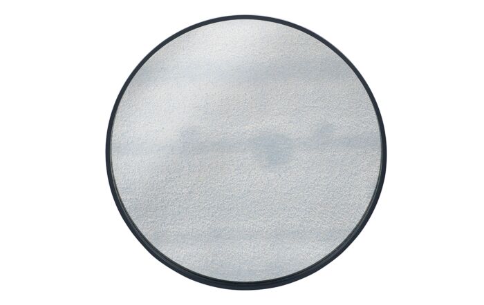 Pacific Lifestyle Matt Black Wood Veneer Round Mirror With Foxed Glass-73-085