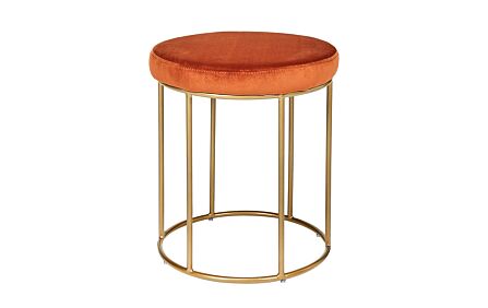 Pacific Lifestyle Verena Tobacco Velvet Stool with Gold Metal Frame Pacific Lifestyle Verena Tobacco Velvet Stool with Gold Metal Frame