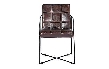 Pacific Lifestyle Graziano Mahogany Leather and Iron Arm Chair Pacific Lifestyle Graziano Mahogany Leather and Iron Arm Chair