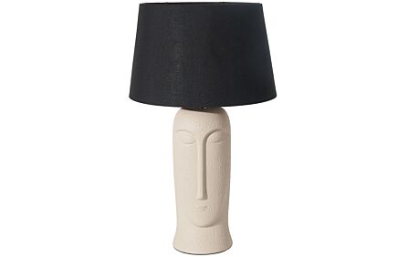 Pacific Lifestyle Rushmore Cream Texture Ceramic Table Lamp With Face Detail