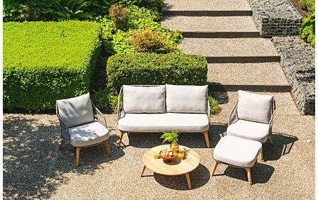4 Seasons Outdoor Ancora Lounge Set with Footstool and Coffee Table