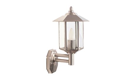 Pacific Lifestyle Bellis Brushed Steel Metal Pagoda Wall Light Pacific Lifestyle Bellis Brushed Steel Metal Pagoda Wall Light