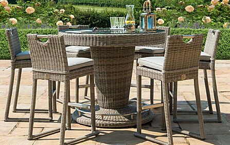 Maze Oxford 6 Seat Round Rattan Bar Set with Ice Bucket Maze Oxford 6 Seat Round Rattan Bar Set with Ice Bucket