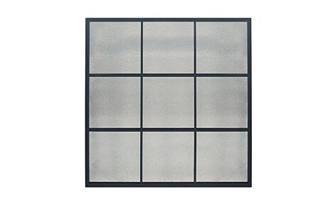 Pacific Lifestyle Matt Black Metal 9 Pane Mirror With Foxed Glass Pacific Lifestyle Matt Black Metal 9 Pane Mirror With Foxed Glass