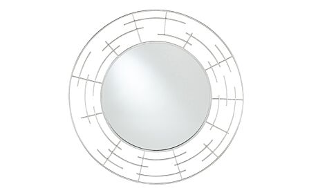 Pacific Lifestyle Silver Metal Frame Round Wall Mirror