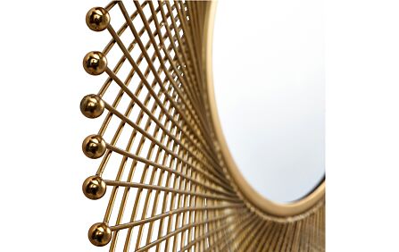 Pacific Lifestyle Gold Metal Fretwork Round Wall Mirror