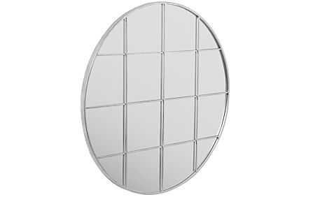 Pacific Lifestyle Silver Metal 16 Pane Round Wall Mirror Pacific Lifestyle Silver Metal 16 Pane Round Wall Mirror