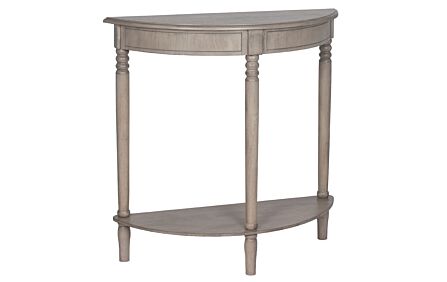 Pacific Lifestyle Taupe Pine Wood Half Moon Console Table Pacific Lifestyle Taupe Pine Wood Half Moon Console Table