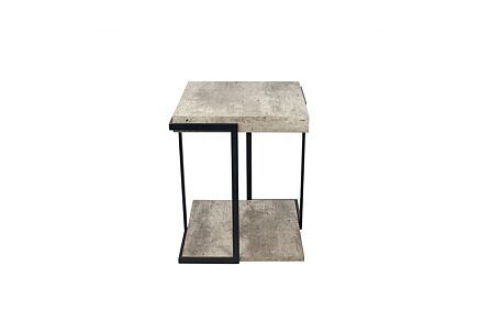 Pacific Lifestyle Concrete Effect & Black Iron Side Table Pacific Lifestyle Concrete Effect & Black Iron Side Table