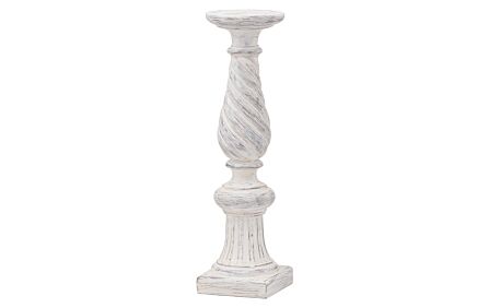 Hill Interiors Antique White Large Twisted Candle Column Hill Interiors Antique White Large Twisted Candle Column