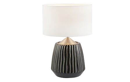 Pacific Lifestyle Artemis Grey Textured Ceramic & Brushed Silver Table Lamp