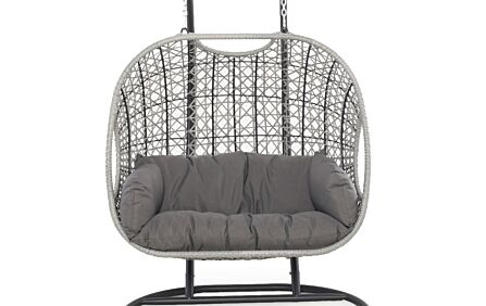 Maze Ascot Double Hanging Chair- Grey Maze Ascot Double Hanging Chair- Grey