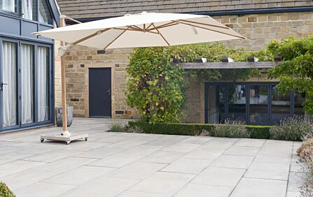 Pacific Lifestyle Challenger Premium T2 2.6 X 3.5m Champagne/Teak & Venezia 90kg Base With 30kg Add On Base 