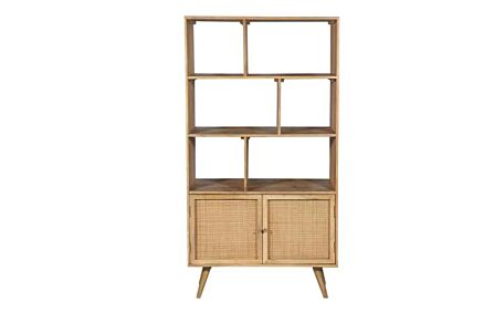 Desser Manhattan Large Standing Bookshelf Cabinet With 2 Door Storage Unit In Natural