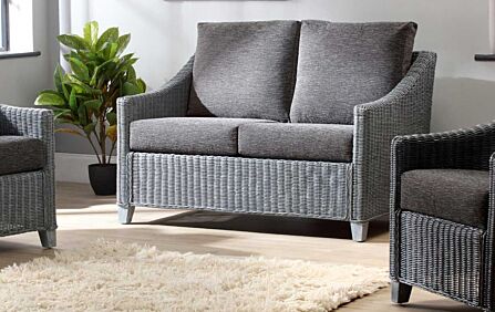 Desser Dijon Cane Rattan Two Seat Sofa - Grey Desser Dijon Cane Rattan Two Seat Sofa - Grey