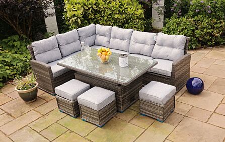 Garda Adjustable Casual High Back Corner Dining Set