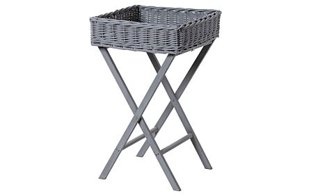 Hill Interiors Large Grey Wicker Basket Butler Tray Hill Interiors Large Grey Wicker Basket Butler Tray