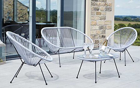 Pacific Lifestyle Rio 4 Piece Garden Set-Grey