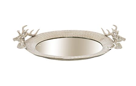 Hill Interiors Large Mirrored Tray With Stag Heads Hill Interiors Large Mirrored Tray With Stag Heads