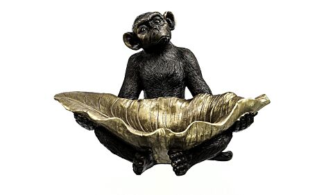 Hill Interiors Sitting Monkey With Leaf Hill Interiors Sitting Monkey With Leaf