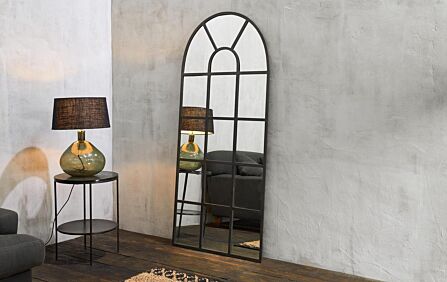 Nkuku Imoma Iron Full Length Arch Mirror - Black Nkuku Imoma Iron Full Length Arch Mirror - Black