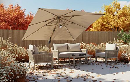 JB Furniture Exclusive Conrad Rattan Two Seat Garden Sofa Set - Latte