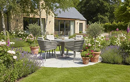 JB Furniture Exclusive Seychelles Round 4 Seat Dining Set with Adjustable Table - Cappuccino