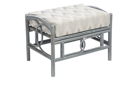 Desser Madrid Grey Cane Rattan Wicker Footstool