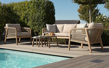 Maze Martinique 3 Seat Outdoor Sofa Set with Nest Tables Maze Martinique 3 Seat Outdoor Sofa Set with Nest Tables